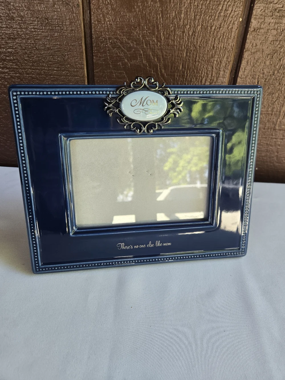 Mom Sentiment Glossy Navy Picture Frame